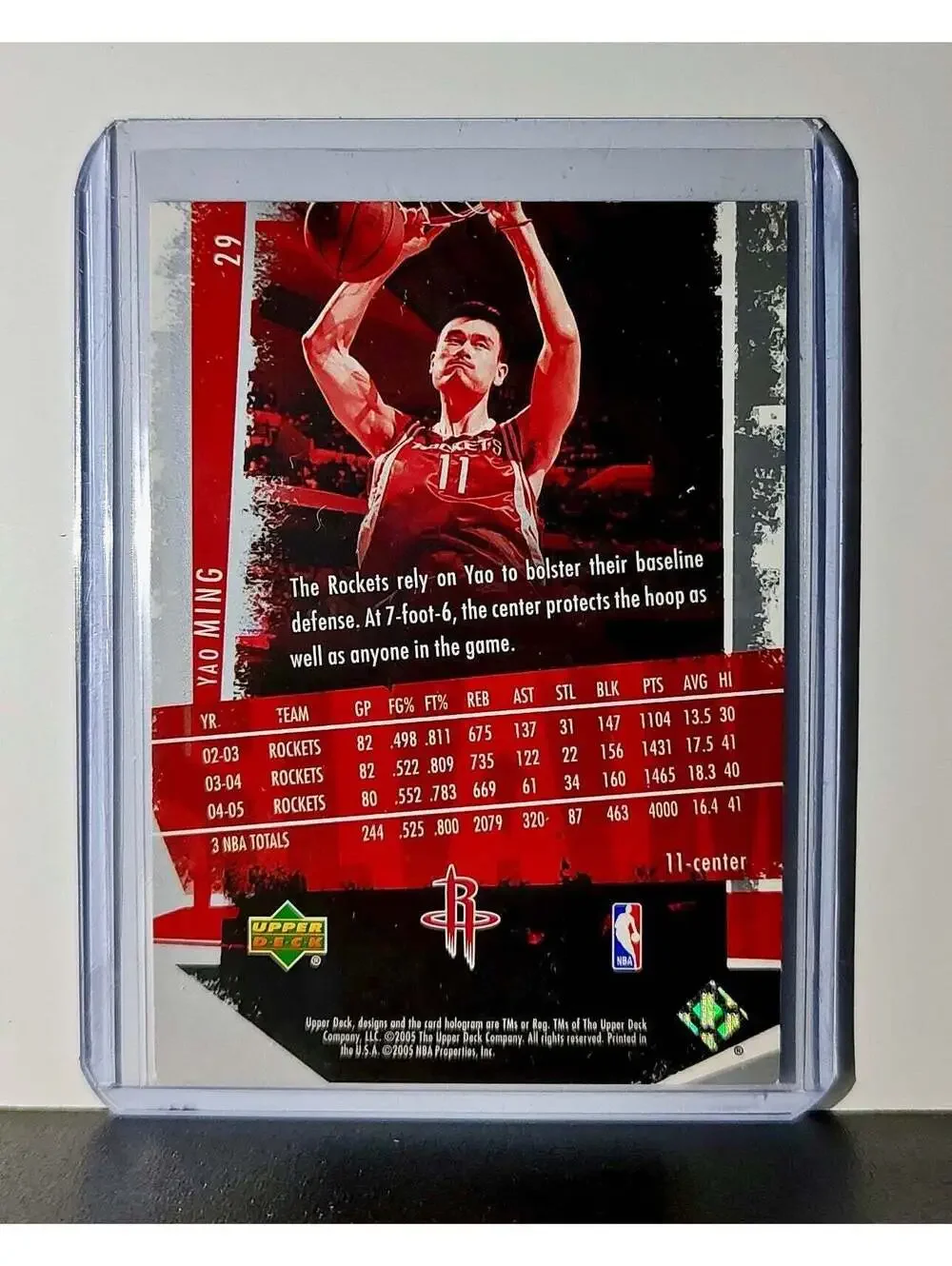 Yao Ming 2005 Upper Deck NBA #29 Slam Card Houston Rockets